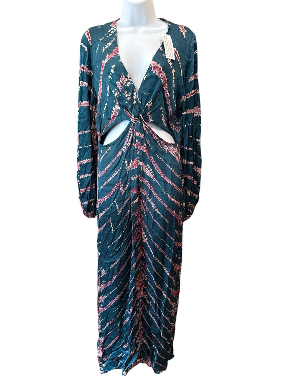 YFB Young Fabulous & Broke Tie-Dye Twist Front Cutout Maxi Dress Size Large